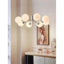 Axyaa Silver Glass Chandelier: Modern Nordic Style Ceiling Light for Home Décor