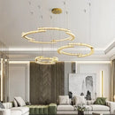 Axyaa Oval Crystal Dimmable Ceiling Chandelier for Villa Bedroom Dining Room