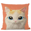 Axyaa Cute Animal Big Eyes Dog Funny Cat Throw Pillow Cover Home Decor Cotton Linen