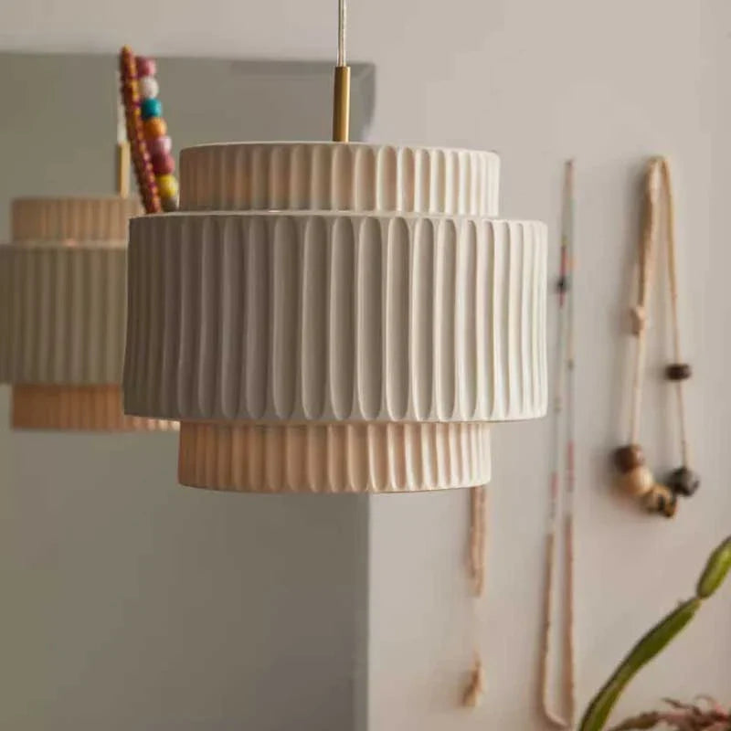 Axyaa Cream Wind LED Chandelier - Nordic Minimalist Wabi Sabi Design