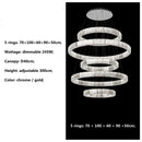 Axyaa Luxury Crystal Pendant Lights Gold/Chrome Circles Hanging Lamp