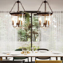 Axyaa Retro Glass Bucket Pendant Light in Black/Rust for Dining Room Foyer, LED E14 ItemType Lighting Fixture