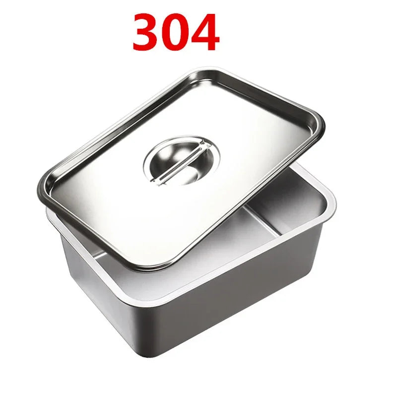 Axya Stainless Steel Buffet Plate with Covered Dish, Grilled Plate, and Storage Tray