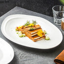 Axyaa Ceramic Oval Plate for Steak, Salad, Sushi, Dessert - Restaurant Molecular Cuisine