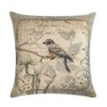 Axyaa Retro Bird Branch Linen Pillow Cover for Home Decor and Comfort