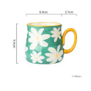 Axyaa 16oz Hand Drawn Ceramic Mug, Breakfast Cereal Coffee Cup