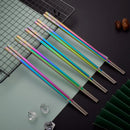 Axyaa Golden Glossy Stainless Steel Korean Chopsticks - Reusable Dinner Tableware