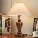 Axyaa Chinese Retro Solid Wood Floor Lamp with LED Light and Fabric Lampshade