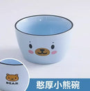 Axyaa Cartoon Ceramic Rice Bowl for Children, Cute Girl Design, Creative Tableware