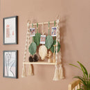 Axyaa Boho Macrame Wall Hanging Shelf Wood Decor for Bedroom Living Room