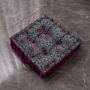 Axyaa Bohemian Velvet Mandala Floor Seat Cushion