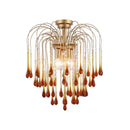 Axyaa Tea Droplet Glass Chandelier: Modern Living & Dining Room Pendant Light