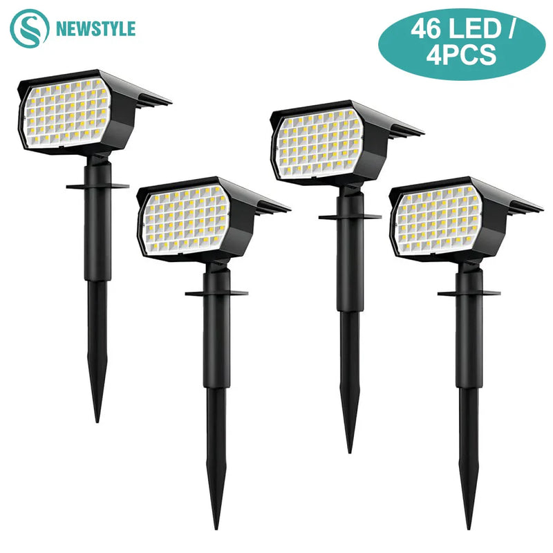 Axyaa Solar LED Landscape Spotlights - 3 Modes Waterproof Outdoor Wall Lights