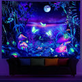 Axyaa Psychedelic UV Wall Tapestry: Skull Mushroom Witchcraft Art - Beautiful Decor