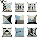 Axyaa Blue Deltoid Geometry Pillow Cover 45*45cm for Living Room, Bedroom, Sofa, Car