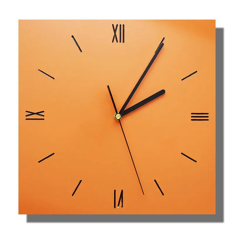 Axya Nordic Square Wall Clock - Orange