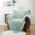 Axyaa Luxe Dual Sided Plush Faux Rabbit Fleece Throw Blanket