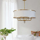 Axyaa Golden Fabric Pendant Chandelier for Living Room Bedroom Decor