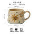 Axyaa Flower Season Handmade Vintage Ceramic Coffee Cup Girl's Gift, 360ml