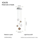 Axyaa Glass Crystal Chandelier for Modern Living Room Dining Room, Bedroom, Villa, and Staircase