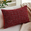 Axyaa Christmas Red Knit Throw Pillow Cover, Festive Living Room Sofa Decor, 45x45