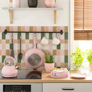 Axyaa Retro Pink&Green Vinyl Tile Backsplash Panel for Kitchen, Bathroom, Stairs