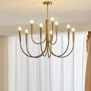 Axyaa Modern Gold Chandelier: Nordic Metal LED Chandelier Lighting for Living Room, Kitchen, Restaurant
