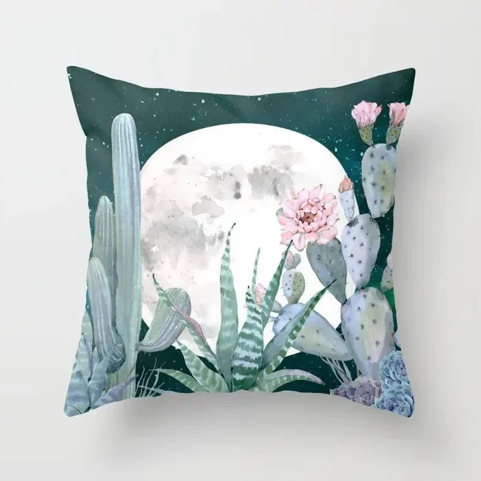 Axyaa Cactus Plants Pattern Cushion Cover Throw Pillow Decor Sofa Pillowcase