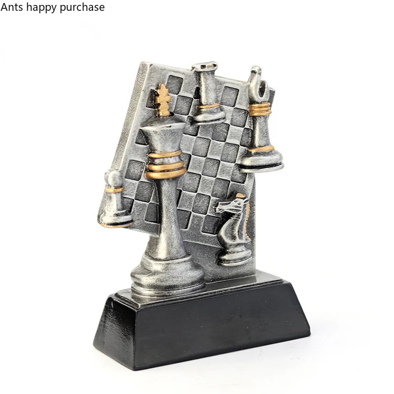 Axya Chess Trophy Resin Ornament Sculpture Home Decor Figurine Statue Display
