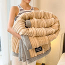 Axyaa Rabbit Plush Winter Coral Fleece Blanket Double-Sided Cover Blanket
