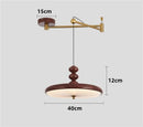Axyaa Walnut LED Chandelier: Modern Retro Pendant Lamps for Home Decor