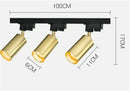 Axyaa Gold Black Track Lighting Fixture with GU10 LED Spotlights