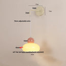 Axyaa Nordic LED Wall Light: Adjustable Glass Bedside Lamp with Pull Chain Switch