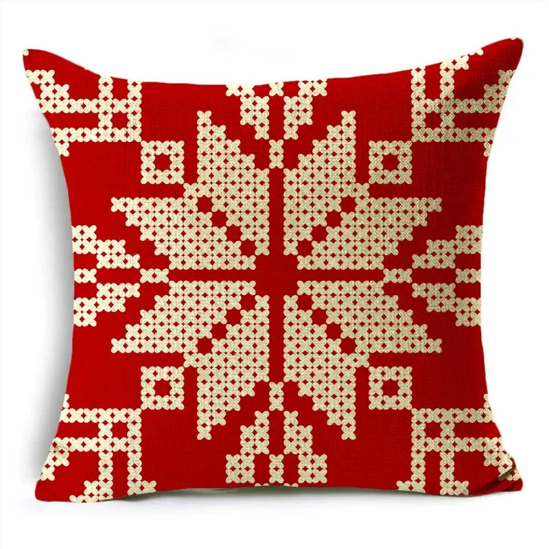 Axyaa Christmas Linen Pillowcase 45x45cm - Festive Home Decor & Gifts