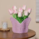 Axyaa Purple Butterfly Relief Ceramic Vase for Home Decoration and Flower Arrangement