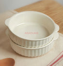 Axyaa 6-inch Double Ear Baking Bowl & Steamed Egg Bowl, Ceramic Salad Plate