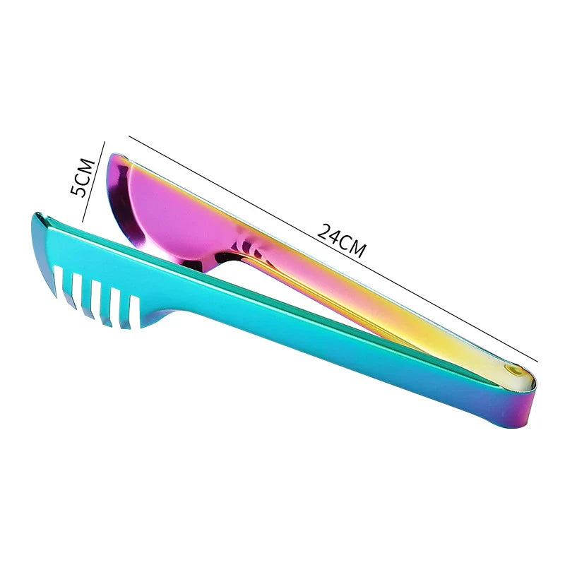 Axyaa Stainless Steel Non-Stick Food Tongs BBQ Clips for Home Cooking