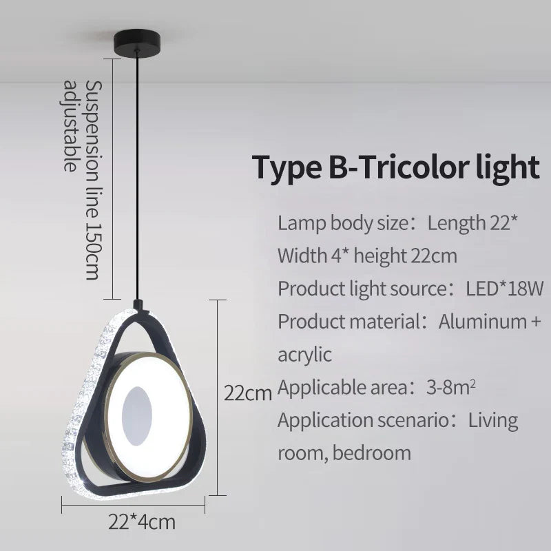 Axyaa Modern Crystal Pendant Chandelier for Home Decor Lighting