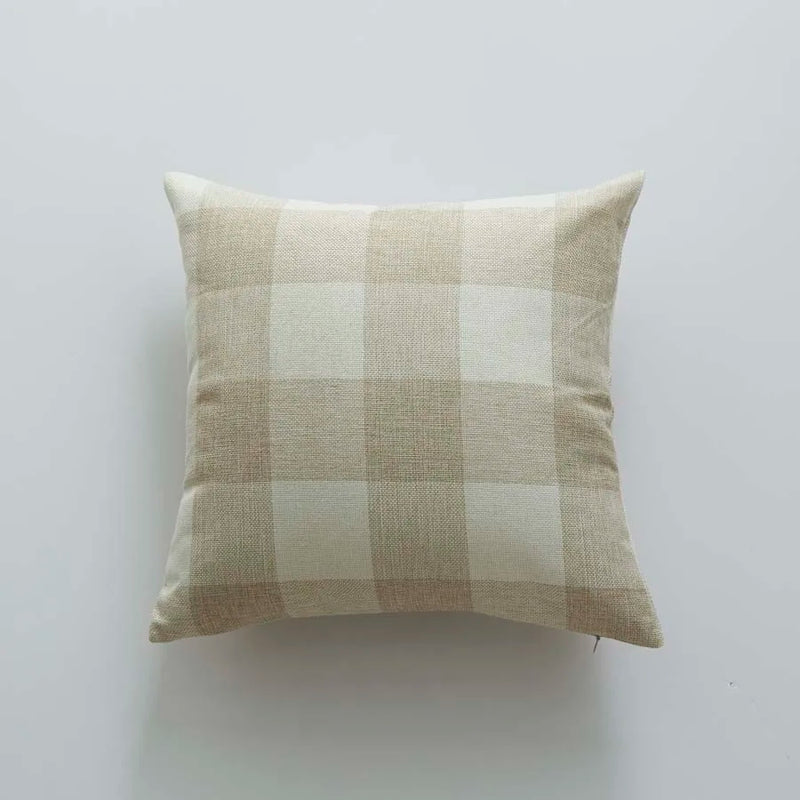 Axyaa Plaid Pillow Cover Simple Classic Decorative Cushion for Sofa and Living Room