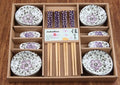 Axyaa Cherry Blossom Ceramic Sushi & Sashimi Dinnerware Set (12Pcs)