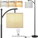 Axyaa LED Linen Lampshade Floor Lamp RGB Dimmable Vintage Vertical Loft Light