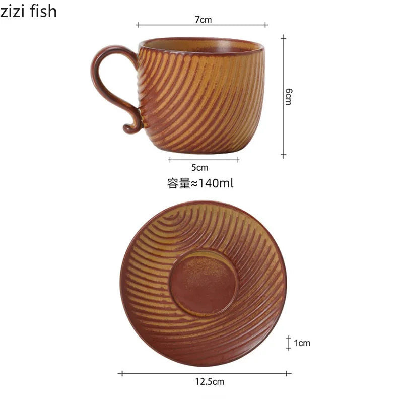 Axya Retro Ceramic Coffee Cup Set of 2