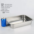 Axyaa Stainless Steel Rectangular Food Storage Tray with Drain, Ideal for Baking and Serving