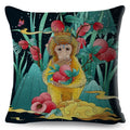 Axyaa Dragon Fox Firebird Linen Cushion Cover 45*45cm