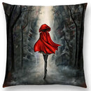 Cute Cat Moon Night Wonderland Witch Halloween Dance Pillow Cover by Axyaa
