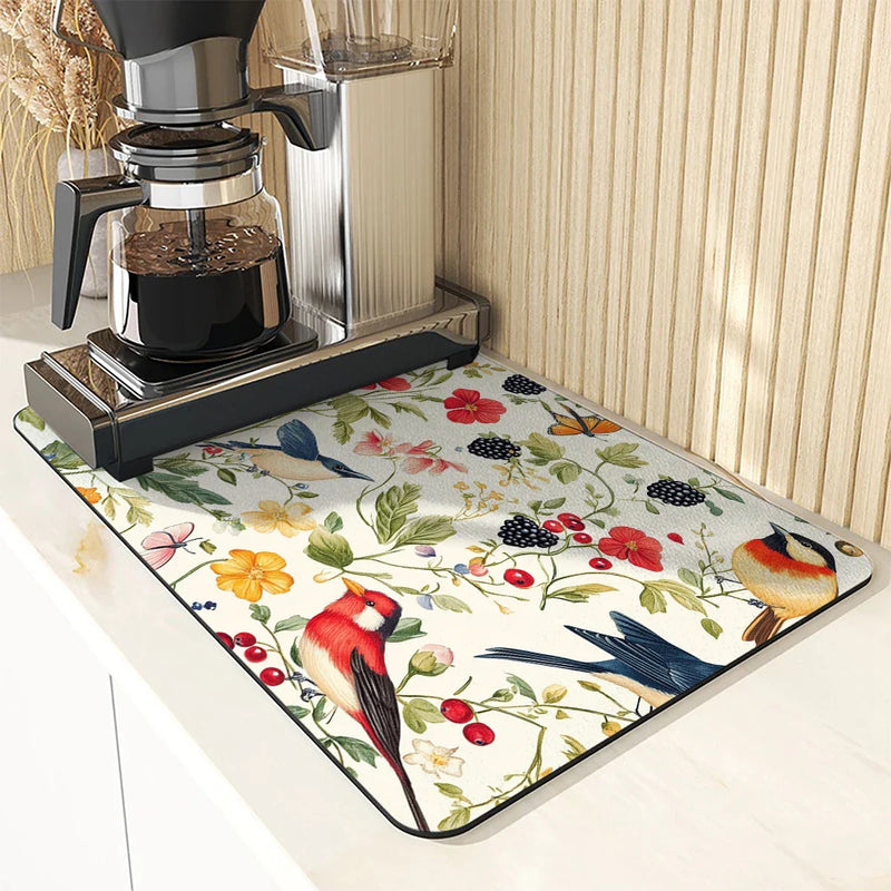 Axyaa Kitchen Absorbent Mat: Anti-skid, Quick Drain Pad for Dishes, Tableware, Bathroom.