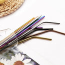 Axyaa Gold Stainless Steel Reusable Drinking Straws Set for Bar Party Cocktail