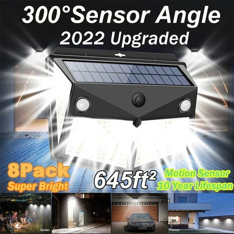 Axyaa Solar Wall Lights - Motion Sensor Outdoor Garden Lamp with PIR Technology