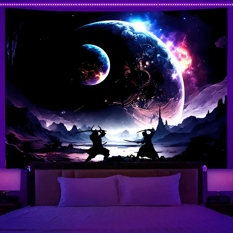 Axyaa Starry Sky Planet City Tapestry Room Decoration