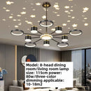 Axyaa Acrylic Chandelier LED Pendant Light for Bedroom, Living Room, Restaurant - Multi-head Ring Shape